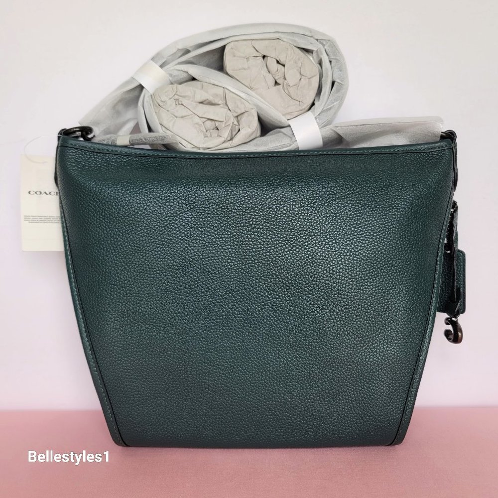 COACH Small Dufflette “C” Charm Polished Pebbled Leather Crossbody Bag-🎈$195.